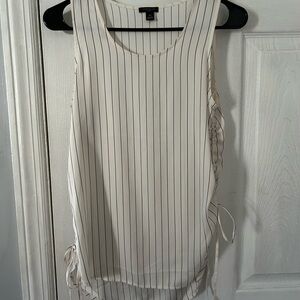 Ann Taylor Striped White Sleeveless Top size XSP